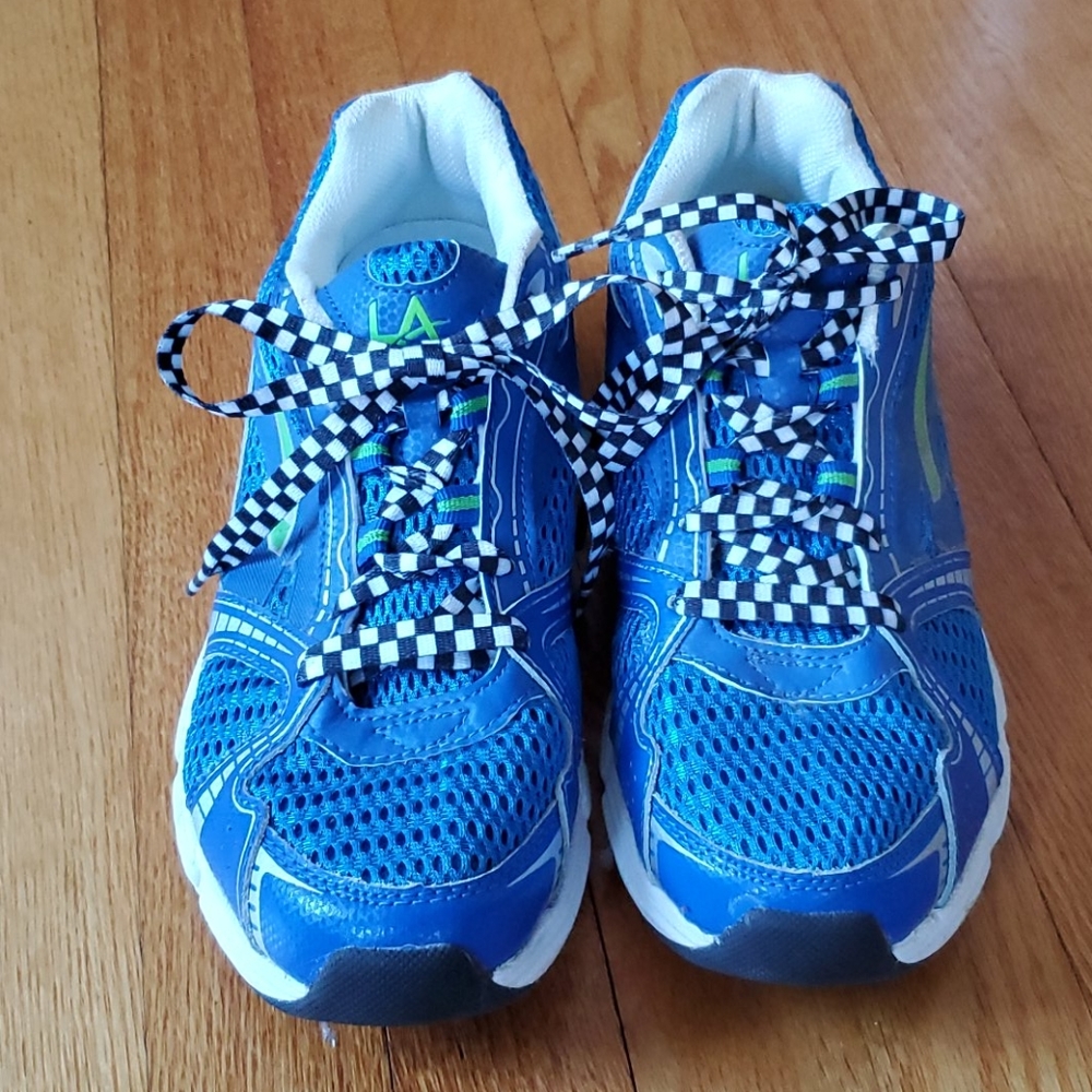 LA Gear blue and green sneakers